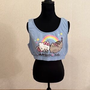 Hello Kitty/Pusheen Blue Crop Top